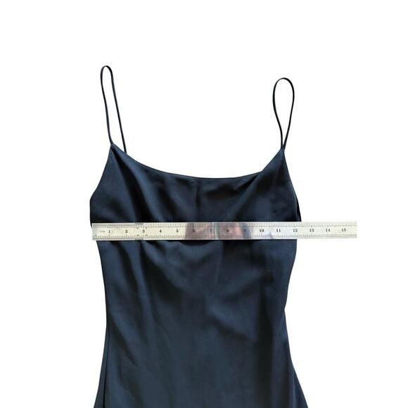 Y2K Geary Roark Kamisato Black Spaghetti Maxi Slip Dress Gown Whimsigoth Grunge - Picture 3 of 11